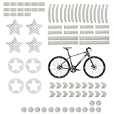 Reflektoren Aufkleber,42 Stück Reflektoren Fahrrad Sticker mit Verschiedenen Formen Eflektierende Aufkleber Sicherheitswarnung für Autos,Fahrräder,Motorräder,Helme,Taschen,Kleidung