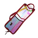 GOOHOCHY 1 Stück Tragbare Trommelstocktasche Professionelle Drumstick Hülle für Schlagzeuger Große Kapazität Material für Proben und Auftritte Rot