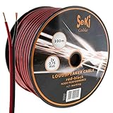 Lautsprecherkabel 2x0,75mm2 - 100m - rot-schwarz - CCA - Audiokabel - Boxenkabel
