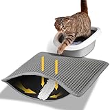 Conlun Katzenklo Matte, 58x42cm Waben Doppelschicht Katzenstreu Matte, Urin- & wasserdichte Katzenmatte Katzenklo, Leicht zu reinigen, rutschfeste Katzenmatte für den Boden, Grau, 2317