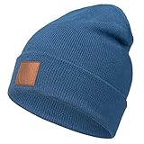 Occulto Leatherpatch Winter Mütze Beanie Navy