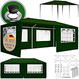 CASARIA® Pavillon 3x6m UV-Schutz 18m² Dachösen Wasserabweisend 6 Seitenteile Stabil Festival Festzelt Partyzelt Fenster Gartenzelt Fest Grün