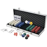 Eleganz Poker Set mit 500 Chips aus Aluminium - Professionelles Casino Poker Spiel für Hauspartys, Turniere & Abende mit Freunden - Langlebig & Hochwertig