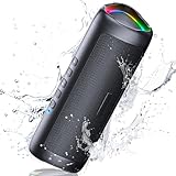UOHHBOE Bluetooth Lautsprecher Tragbarer Musikbox Bluetooth 5.3 30W mit TWS Stereo RGB Lichter 24 Stunden Laufzeit 30 Meter Reichweite Freisprechfunktion IPX5 Wasserdicht