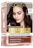 L'Oréal Paris Permanente Haarfarbe für jeden Hautton, Coloration ohne Ammoniak, Universale Nude-Töne mit vollständiger Grauhaarabdeckung, Excellence Creme, Nr. 3U Dunkelbraun (Braun), 1 Stück