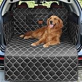 KYG Kofferraumschutz Hund Gesteppte Hundedecke & Schutzmatte mit Seiten- und Ladekantenschutz, Wasserdicht, Kratzfest, Universell für Auto-Kofferraum Pflegeleicht All Schwarz