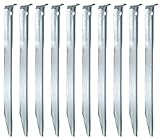 AMANKA 10 XL Stahl Zelt-Heringe V-Profil 230x23mm stabile Zeltnägel Sand-Boden Camping Set Erdnägel leicht lang verzinkt
