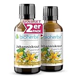 2 Johanniskraut hochdosiert Extrakt Tropfen Tinktur 50 ml – Tüpfel-Johanniskraut Hypericum perforatum L. Nervensystem Homocystein-Stoffwechsel & Bildung roter Blutkörperchen – Mit Vitamin B6 BIOHERBA
