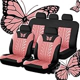 KEAAN 5 Sitzplätze Universal Autositzbezüge Set für Skoda Fabia/Fabia Combi/Fabia Scout PJ NJ 5J 3T4 3T5 6Y 6Y2 6Y5 2000-2023 2024 2025 Sitzbezügesets Komplettset Autositzschoner,Pink