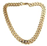 Tendenzalia Panzerkette Halskette Gold Doublé 13mm 50cm, Damen Herren Schmuck