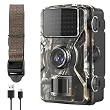 HNCY 4K Video Wildtierkamera, 60MP Full HD WLAN Wildkamera, Bewegungssensor, Nachtsicht, 0,8s Auslösezeit, Wildkamera mit 32G Speicherkarte & Kartenleser IP66 Wasserdicht