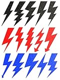 Generisch 15x Reflektoraufkleber, Blitz Reflexsticker reflektierende Aufkleber schwarz Reflektor Reflector Reflex Reflective Blitze Fahrrad Bike Fahrrad Aufkleber xx Auto Aufkleber Sticker XXX