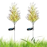 Weihnachtsbaum-Wege-Solarleuchten, Solarbetriebene Weihnachtsbaum-Außenleuchten-Wasserdichte Solarleuchten Weihnachtsdekorationen - 2x Solar-Weihnachtsbaum, Solar-Weihnachtsbaum-Lichterkette, Garten