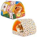 HOTUT Meerschweinchen Bett,2 Stück Waschbar Kuschelsack Meerschweinchen Haus,Kuschelig Gemütliches Kleintierbetten, Hamster Kleintier Bett für Zwergkaninchen, Chinchilla, Lgel, Frettchen