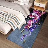 RUGMRZ Carpet Living Room Wohnzimmer Sofa Flur Anti-Rutsch Dekoration Klassisch Blau Teppich Küche Läufer Lila Kinderteppich Mädchen Flickenteppich Waschbar 180X280CM