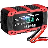 Autobatterie Ladegerät 10A Batterieladegerät 12V Intelligentes LiFePO4 Ladegerät Autobatterie LCD Display Mit Temperaturkompensation Mit Rekonditionierungsmodus KFZ Ladegerät Auto Und Motorrad