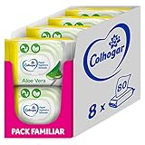 Colhogar Aloe 8 x 80 - Einweg-Toilettenpapier mit Aloe-Vera-Extrakt, ohne Alkohol, dermatologisch getestet, Packung mit 640 Nass- und Einweg-Tüchern