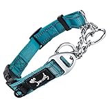 PETTOM Hundehalsband, Zugstopp Halsband Hunde mit Sicherheitsschloss, Halsband Breit Verstellbar und Reflektierend für Große Mittlere und Kleine Hunde