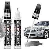 Samamoca 2 Stück lackstift Auto,lackstift Silber,lackstift grau metallic,Kratzer entferner Auto Stift,Reparatur Felgen Kratzer und Farbtropfen an Autos,Motorrädern,Fahrrädern (Silber)