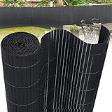 ACXIN PVC Sichtschutzmatte, Doppelte Verstärkung Sichtschutz Wetterfest Sichtschutzzaun mit Kabelbindern, Balkonverkleidung Windschutz Verstärkte Lamellen, Anthrazit, 90 * 300cm