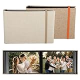 Einsteckalbum 2er Pack - Fotoalbum 10x15 - Fotoalben 6' / A6 / 4R, fasst 200 Fotos, Leinen-Cover, Elastisches Band, Schwarze Seiten, geeignet für Reisen, Jahrestage, Geburtstage und Hochzeitsfotos