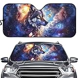 Scheibenabdeckung Auto Wolf Starry Frontscheibenabdeckung Winddicht Auto Windschutzscheiben Abdeckung Für Cars, Lkws, Limousinen S