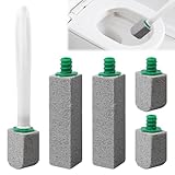 Bimsstein Toilettenreiniger mit 1 Griff 4 Stück - 2 Lange Putzstein Toilette, 2 Kurze Bad Putzstein, Pumice Stone Toilet Cleaner, Grau Reinigungsstein Toilette, Reinigungsstein WC, Pumice Stone