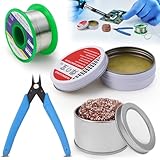 Lötzinn mit Flussmittel Löten, Bleifreier Lötdraht, Lötfett Lötspitzenreiniger Löt Zubehör Set, Lötflussmittel Soldering Wire, Lötkolben Zubehör für Reparatur Elektrolöten Heimwerken