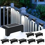 Solpex Solarlampen für Außen, 8 Stück Solar Decklichter für den Außenbereich, IP65 Wasserdicht für Außentreppen, Treppen, Zaun, Hof, Garten, Terrasse, Weg (Schwarz, Weiß)