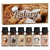 SALUBRITO Bäckerei Ätherische Öle Set für Diffuser, Naturrein Aromatherapie Duftöl für Diffusor 6 x 10ml, Kürbiskuchen, Schokoladen-Cupcake, Snickerdoodle, Lebkuchen, Cremige Vanille, Zuckerplätzchen
