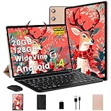 Biegedy Tablet 10 Zoll Android 14 Octa-Core, 2025 Newest Tablet PC 20 GB RAM+128 GB ROM (TF1 TB),5G WLAN 6丨Widevine L1丨GMS丨6000mAh丨5+8MP丨Bluetooth5.0丨1280 * 800丨Tablet mit Tastatur Maus Gold