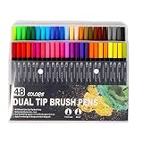 ZHAPEG Pinselstift, 36/48/60/72/100 Farben, doppelseitiges Pinselstift-Set, Filzstift, Aquarellstift für Malbücher
