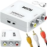 Retoo HDMI auf RCA Konverter, HDMI Video 3RCA CVBs Composite, 1080p mit USB-Ladekabel, Hdmi Buchse auf 3 Cinch Buchse, HDMI zu Cinch Adapter für Wii/Xbox/N64/TV/DVD/Ps3/PC/VCR/PAL/NTSC/DVD