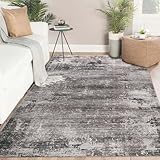 Famibay Teppich Wohnzimmer Waschbar Teppich Schlafzimmer Braun 160x230cm Wohnzimmerteppich Kurzflor Modern Abstrakt rutschfest für Esszimmer Küche Büro