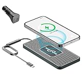 OKRAMOL Kabelloses Ladegerät für Auto, kabelloses Schnellladepad, Ladestation für mehrere Geräte, Adapter für AirPods iPhone 15/14/13/12 Pro/Max11, Android, Samsung S20, S21, S22, S23 (1 Meter Kabel)