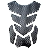 QIUMING Tankpad 3D Carbon Braun Optik universell kompatibel Wasserdicht Lackschutz für Auto Motorrad Tank 3D Motorrad Tankschutz Sport Aufkleber für Motorrad Tanks SCHWARZ 14 x 19.5 cm