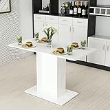 [en.casa] Esstisch Galten Küchentisch Esszimmertisch Weiß Säulentisch rechteckig 75 x 120 x 60 cm für 4 Personen