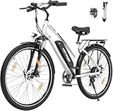 HITWAY E Bike 28 Zoll, Elektrofahrrad Pedelec für Damen und Herren, E-Fahrrad mit 36V 12Ah/13Ah Wechselakku, 250W Motor, 7 Gang Schaltung,StVZO Citybike Electric Bike Ebike Reichweite bis zu 35-90km
