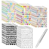 30 Blätter Selbstklebende Buchstaben Aufkleber Vinyl Klebebuchstaben Wetterfest Alphabet Aufkleber Selbstklebende Buchstaben Nummern Aufkleber mit 1 Stück Pinzette für DIY Scrapbook Grußkarte-1