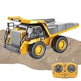 Ferngesteuerter LKW, Baufahrzeug mit Lichtgeräuschen, 8,3 x 5 x 4 Zoll großer Metallkipper mit wiederaufladbarer Batterie, Kinderspielzubehör, - und Urlaubsspielzeug mit ABS, Legierungsbauausrüstu