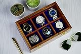 Royal Craft Expertise Uhrenbox für Herren, Uhren-Aufbewahrungsbox, Holz-Uhren-Organizer, Uhrenhalter für Herren, Geschenk für ihn, Jahrestag, Valentinstag, Vatertag [24,5 x 17 x 8 cm]