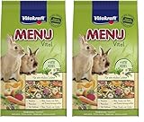 Vitakraft Menu Vital, Futter für Zwergkaninchen, mit Kräutern und Gemüse, rohfaserreich, ohne Zusatz von Zucker (1x 1kg) (Packung mit 2)