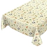 ANRO Tischdecke Wachstuch abwaschbar Wachstuchtischdecke Wachstischdecke Kinder Geburtstag Tiere Hellgrün 100x140cm