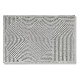 ASTRA Fussmatte außen rutschfest - Schmutzfangmatte wetterfest - Outdoor Türmatte für Eingangsbereich & Balkon - strapazierfähige Fußmatte 45x75 cm grau