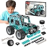 Jixin Xyzhi Erector Sets Stem Assembly Metal Toys 3D Metal Puzzle Off-Road Model Kit Engineering Building Sets Parent-Child Interaction Construction Sets Gifts for Kids 8-16 Blue…