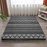 Morbuy Rundumschutz Matratzenbezug mit Reißverschluss Matratzenschoner Komfort Encasing Bettwäsche, Atmungsaktiv Umhüllung Zwischenbezug für die Matratze (90x200cm,schwarzer Boho)