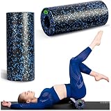 Neo-Sport Faszienrolle Rückenrolle Massagerolle Selbstmassage Massage Rolle 33 x 14 cm Wasserdicht Pflegeleicht Verformungsbeständig Glatt Schaumstoffrolle Muskelrolle Schwarz Blau