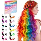 BUTBU Haarkreide für Mädchen Set, 12 Farben Auswaschbare-haarkreide für Kinder, Mitgebsel Kindergeburtstag, für Frauen-kinder Hochzeiten Make-Up Weihnachten Geburtstagsparty, Sicher & Sanft Geeignet