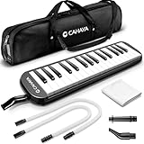 CAHAYA 32 Tasten Melodica für Kinder Melodica Instrument mit Tragetasche geeignet für Anfänger Studenten, musikalisches Geschenk für Jungen und Mädchen, Schwarz CY0050-1