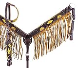 Western Horse Headstall Zaumzeug Brusthalsband Zügel Tack Set Leder Floral Tooled Handmade Full Cob Pony Vorderzeug ME-HBC-068 (Cob)